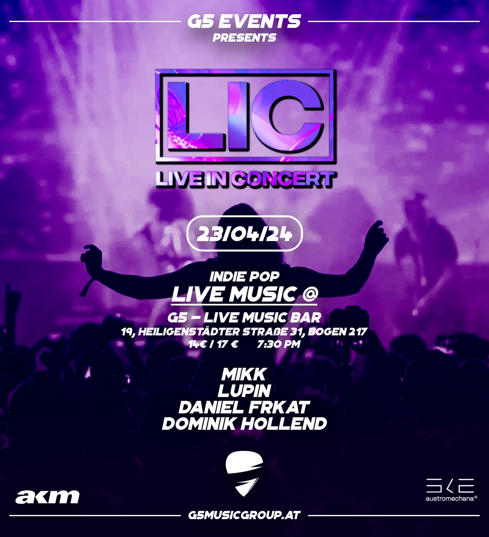 LIC - Live in Concert am 23. April 2024 @ G5 Live-Music-Bar. LIC - Live in Concert am 23. April 2024 @ G5 Live-Music-Bar.