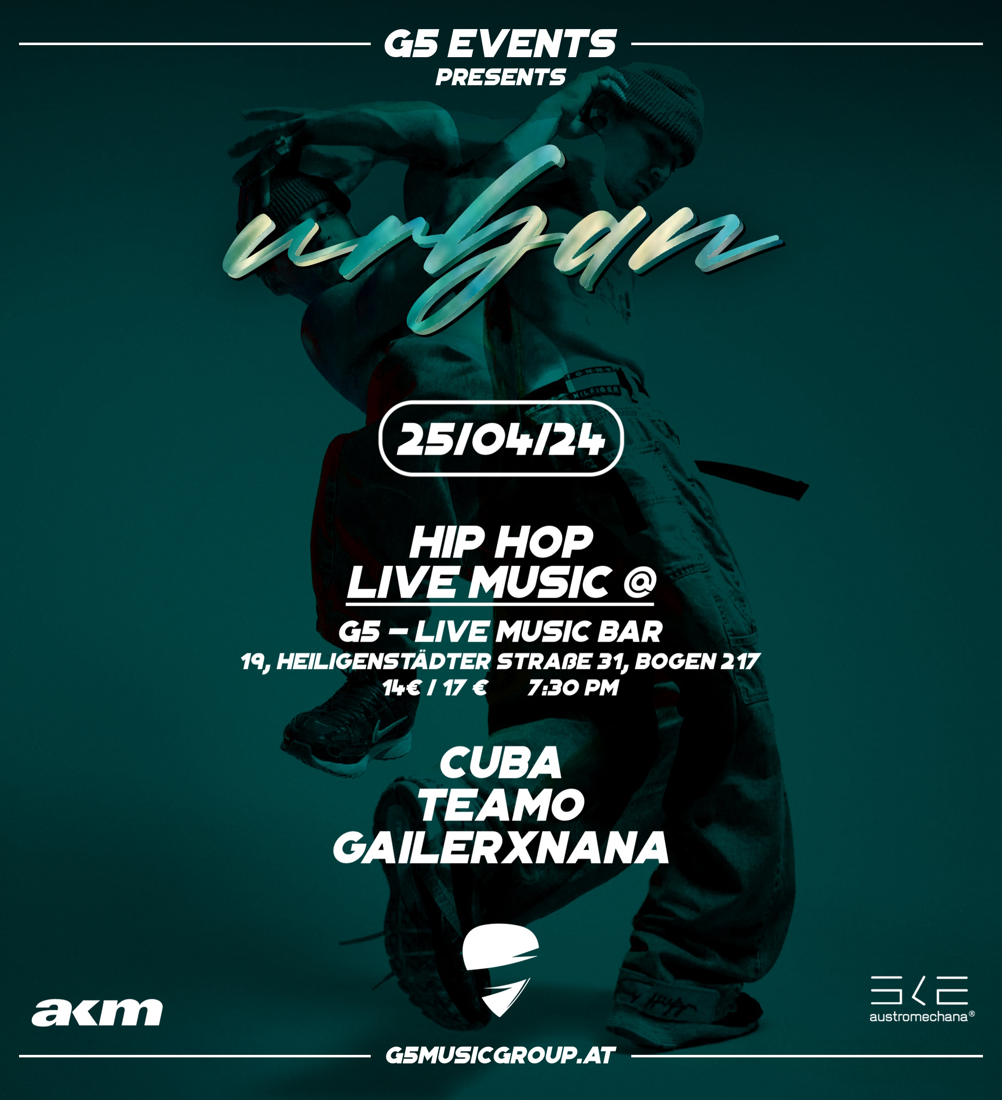 Urban - Hip Hop am 25. April 2024 @ G5 Live-Music-Bar. Urban - Hip Hop am 25. April 2024 @ G5 Live-Music-Bar.