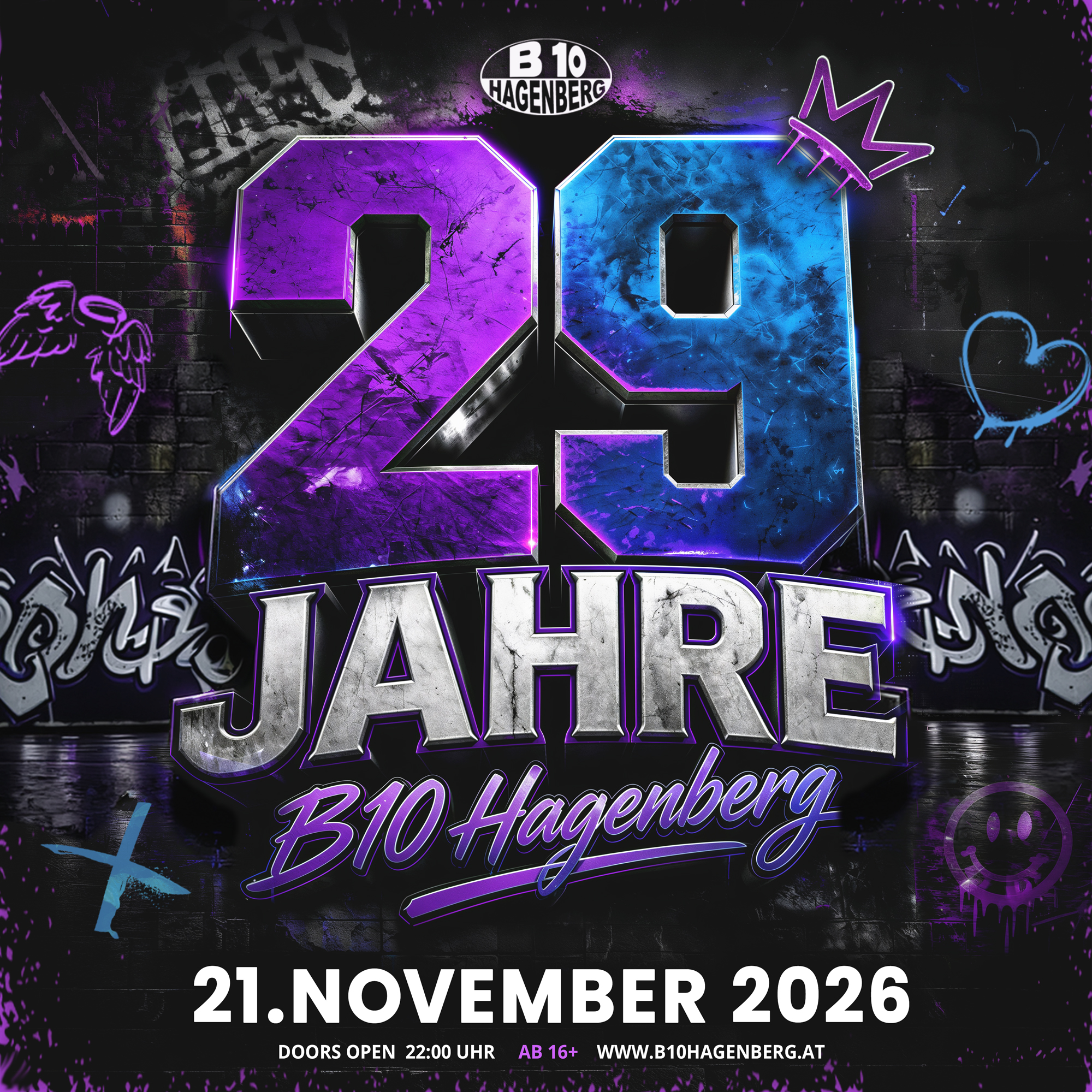 B10 - Wir feiern 29 Jahre! am 21. November 2026 @ B10 Hagenberg.
