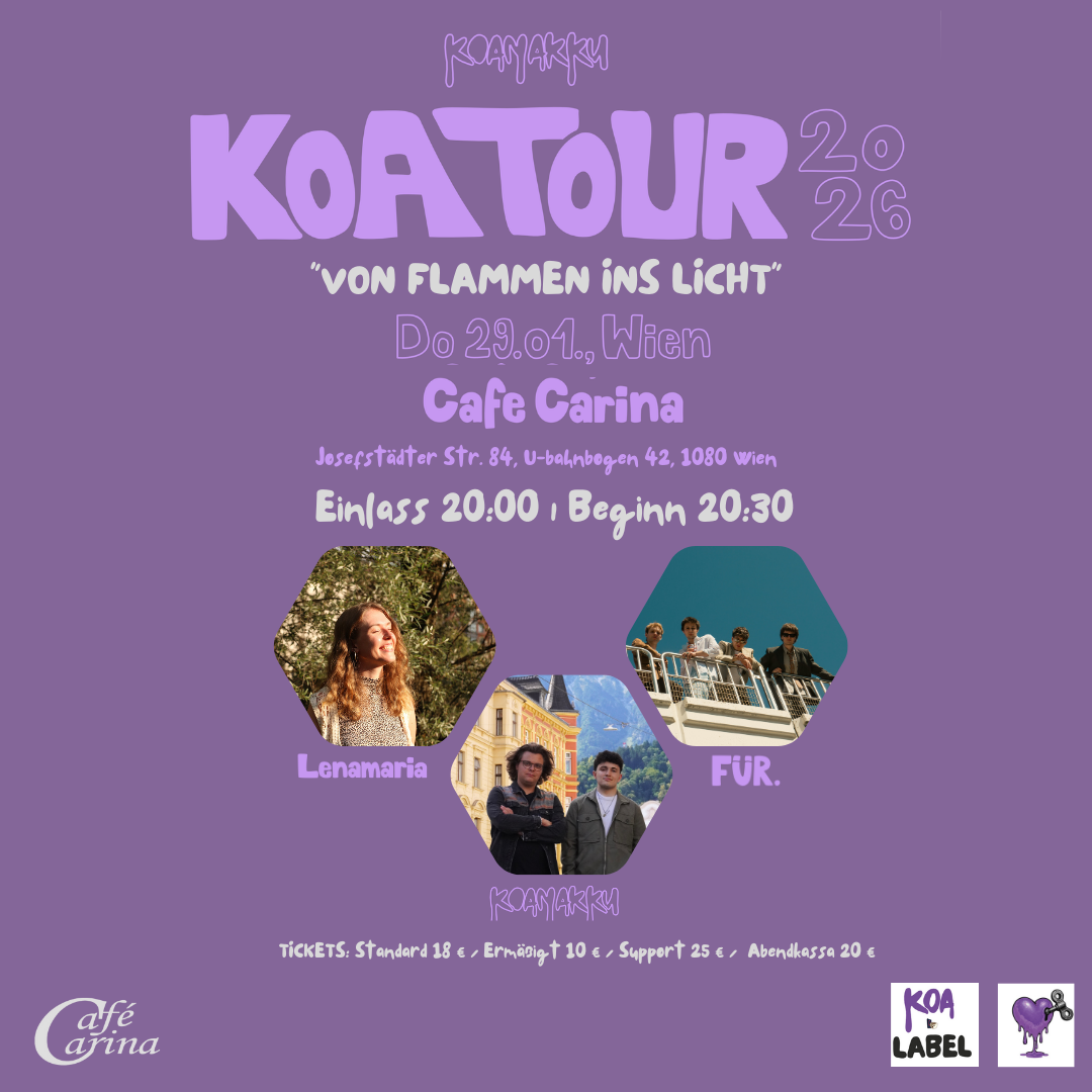 KOAN AKKU – „Von Flammen ins Licht“ am 29. January 2026 @ Café Carina.