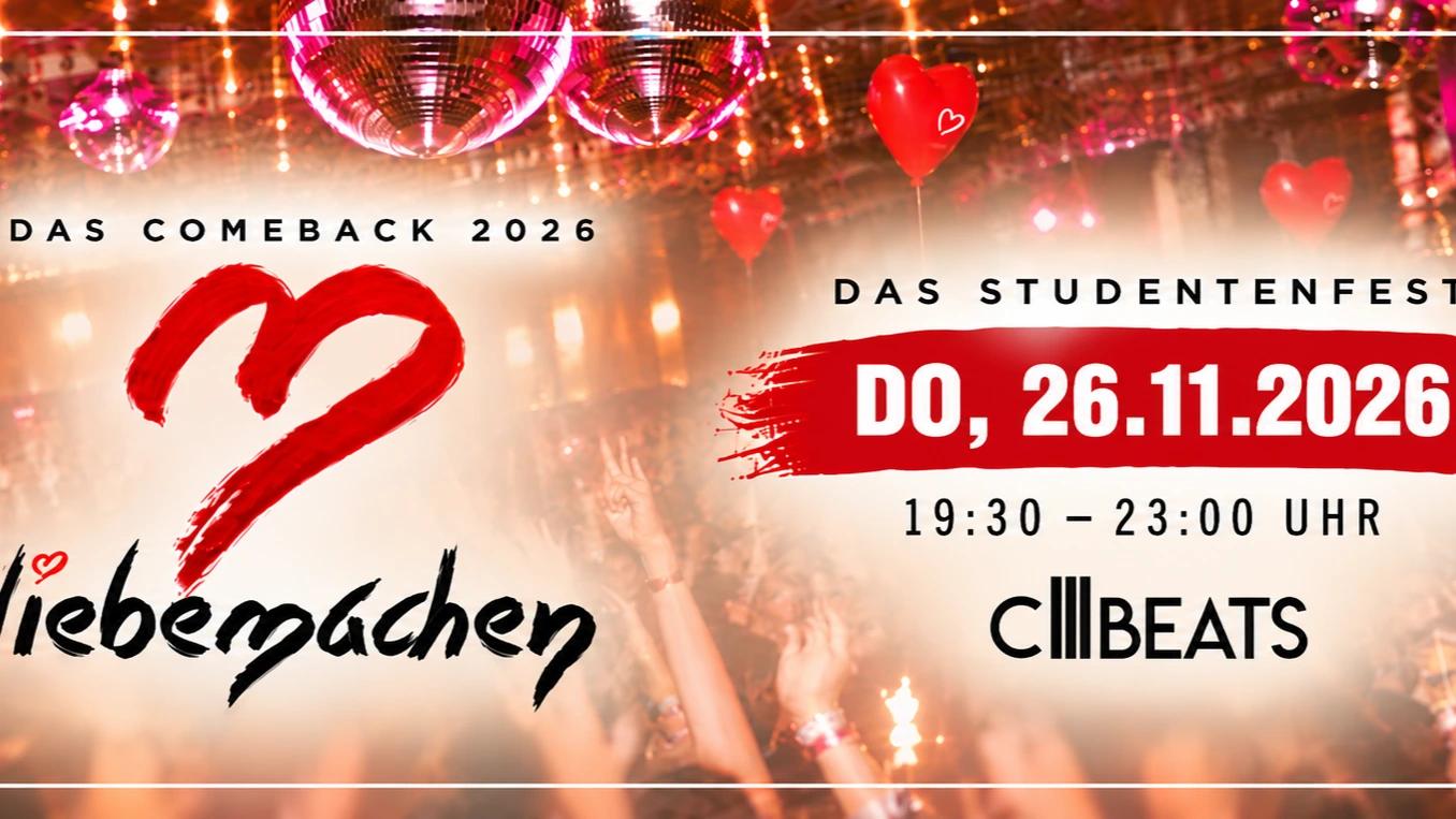 Liebemachen - Das Studentenfest am 26. November 2026 @ City Beats.