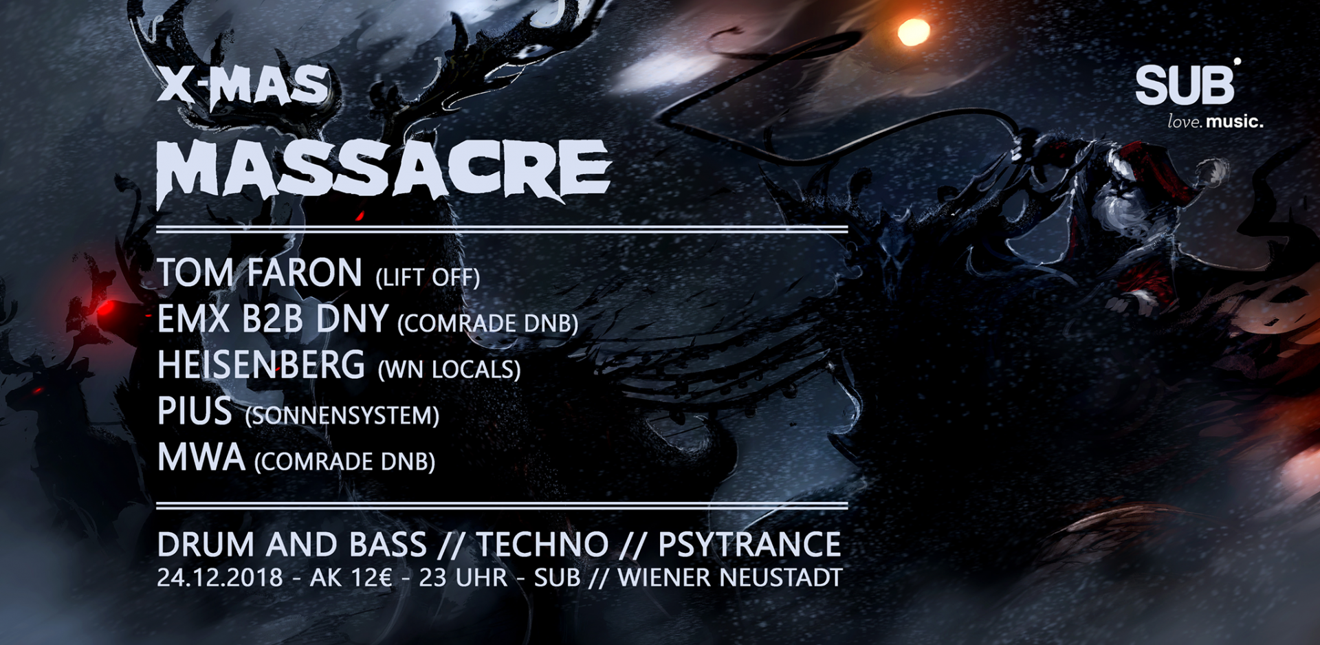 X-MAS MASSACRE am 24. December 2018 @ SUB. X-MAS MASSACRE am 24. December 2018 @ SUB.