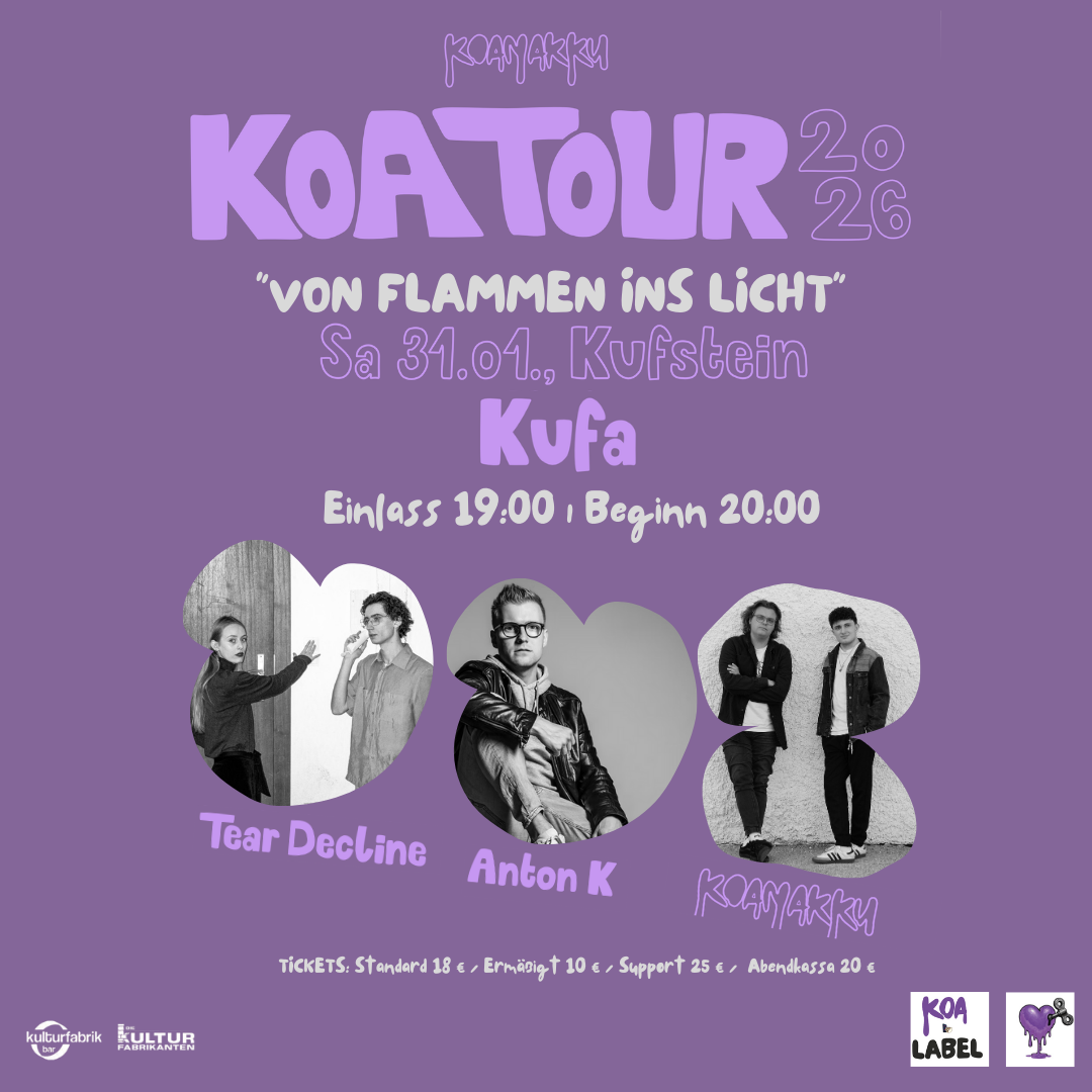 KOAN AKKU – „Von Flammen ins Licht“ am 31. January 2026 @ Kulturfabrik Kufstein.