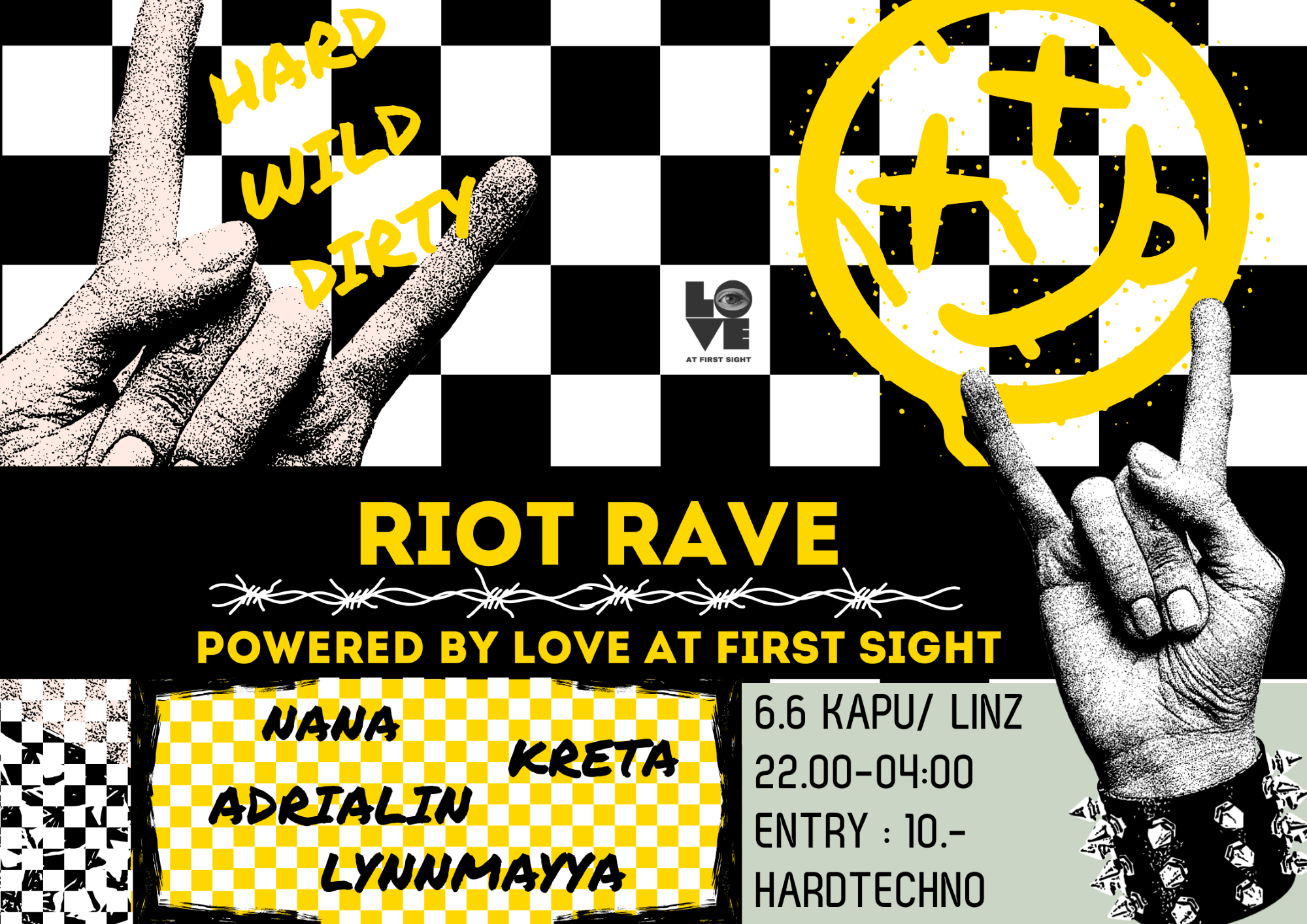 RIOT RAVE by Love at first sight! am 6. June 2025 @ Kapu Linz. RIOT RAVE by Love at first sight! am 6. June 2025 @ Kapu Linz.