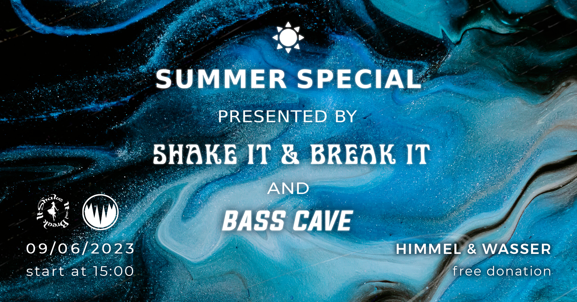 Bass Cave & Shake it and Break it - Summer Special ☼ am 9. June 2023 @ Donauinsel Wien.