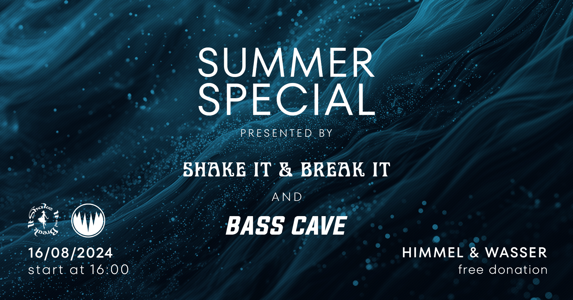Bass Cave & Shake it and Break it am 16. August 2024 @ Himmel & Wasser. Bass Cave & Shake it and Break it am 16. August 2024 @ Himmel & Wasser.