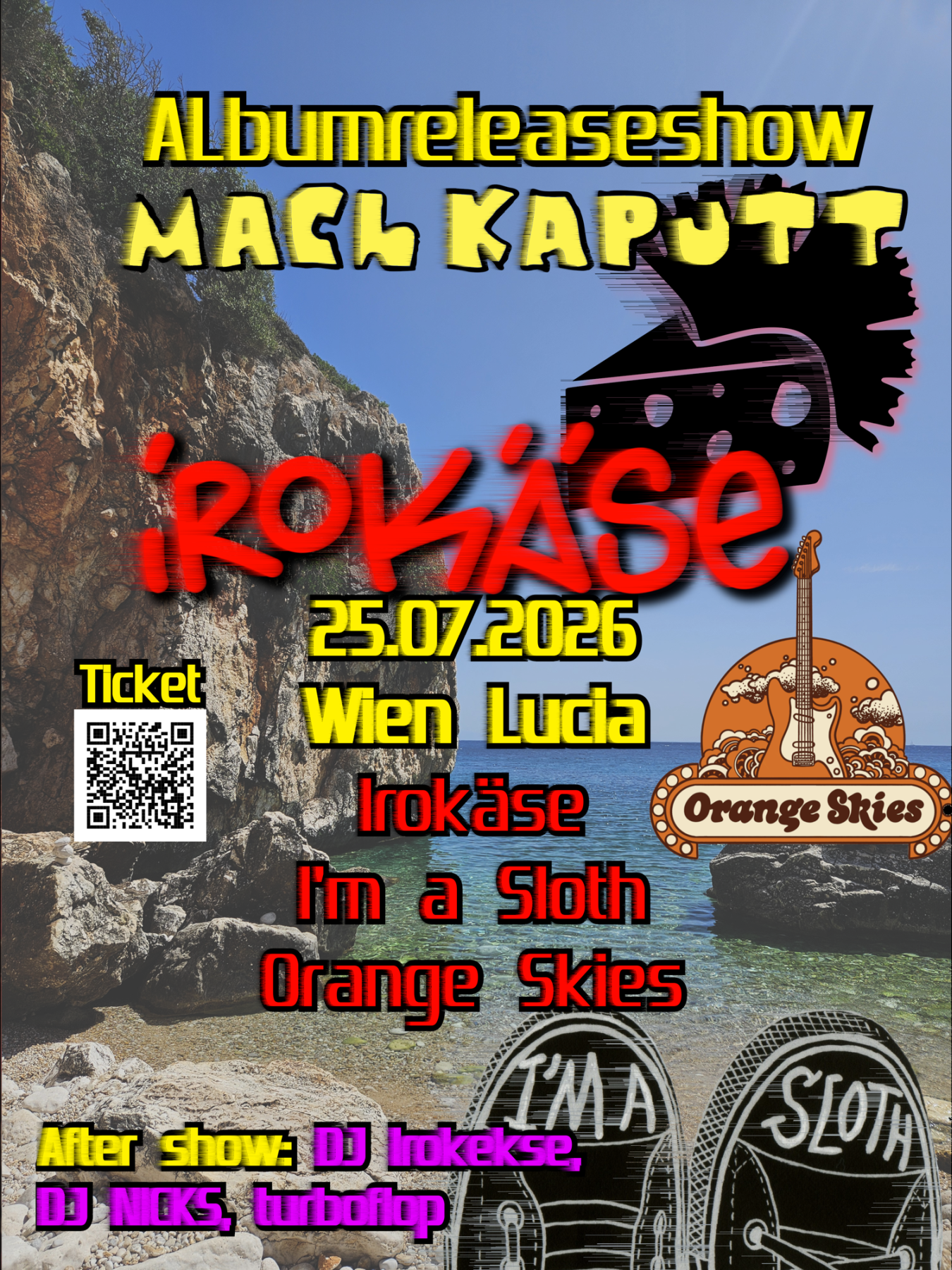 Irokäse | Album Release + I'm a Sloth + Orange Skies am 25. July 2026 @ Lucia.