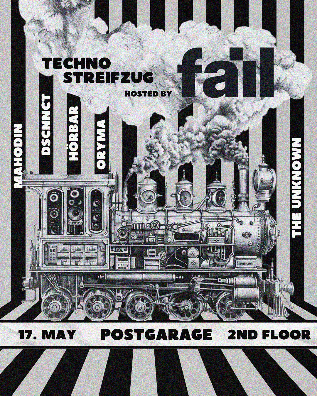 Technostreifzug hosted by fail am 17. May 2025 @ Postgarage. Technostreifzug hosted by fail am 17. May 2025 @ Postgarage.