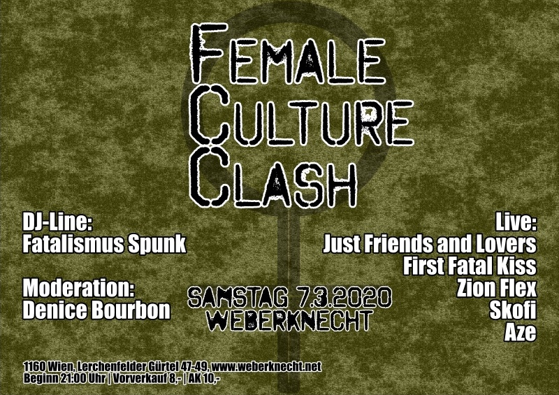 Female Culture Clash am 7. March 2020 @ Weberknecht.