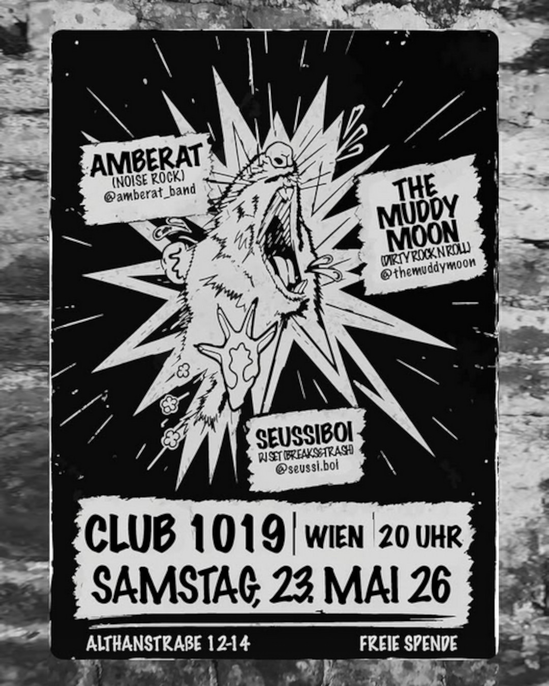The Muddy Moon + Amberat + suessiboi am 23. May 2026 @ Club 1019.