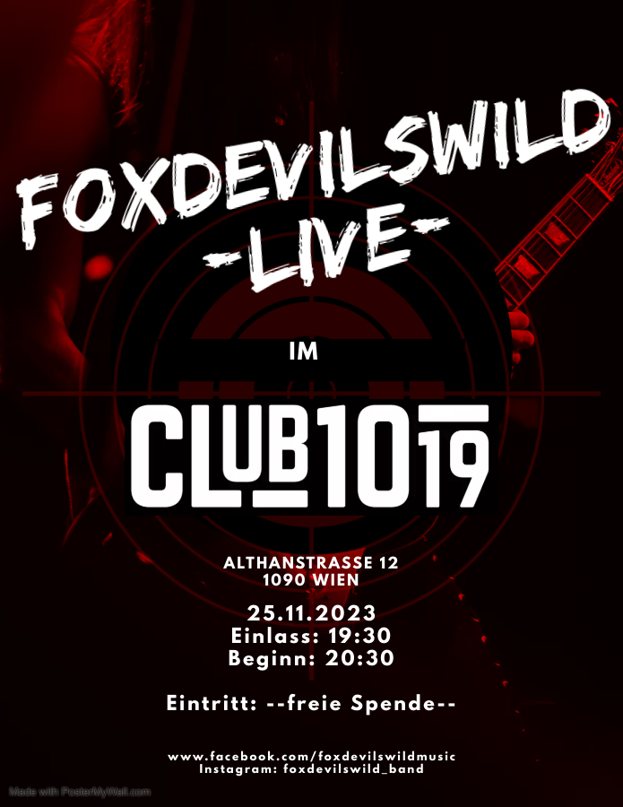 FoxDevilsWild am 25. November 2023 @ Club 1019. FoxDevilsWild am 25. November 2023 @ Club 1019.