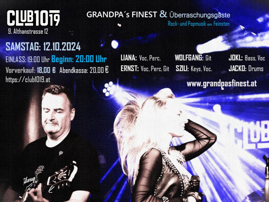 Grandpa's finest am 12. October 2024 @ Club 1019. Grandpa's finest am 12. October 2024 @ Club 1019.