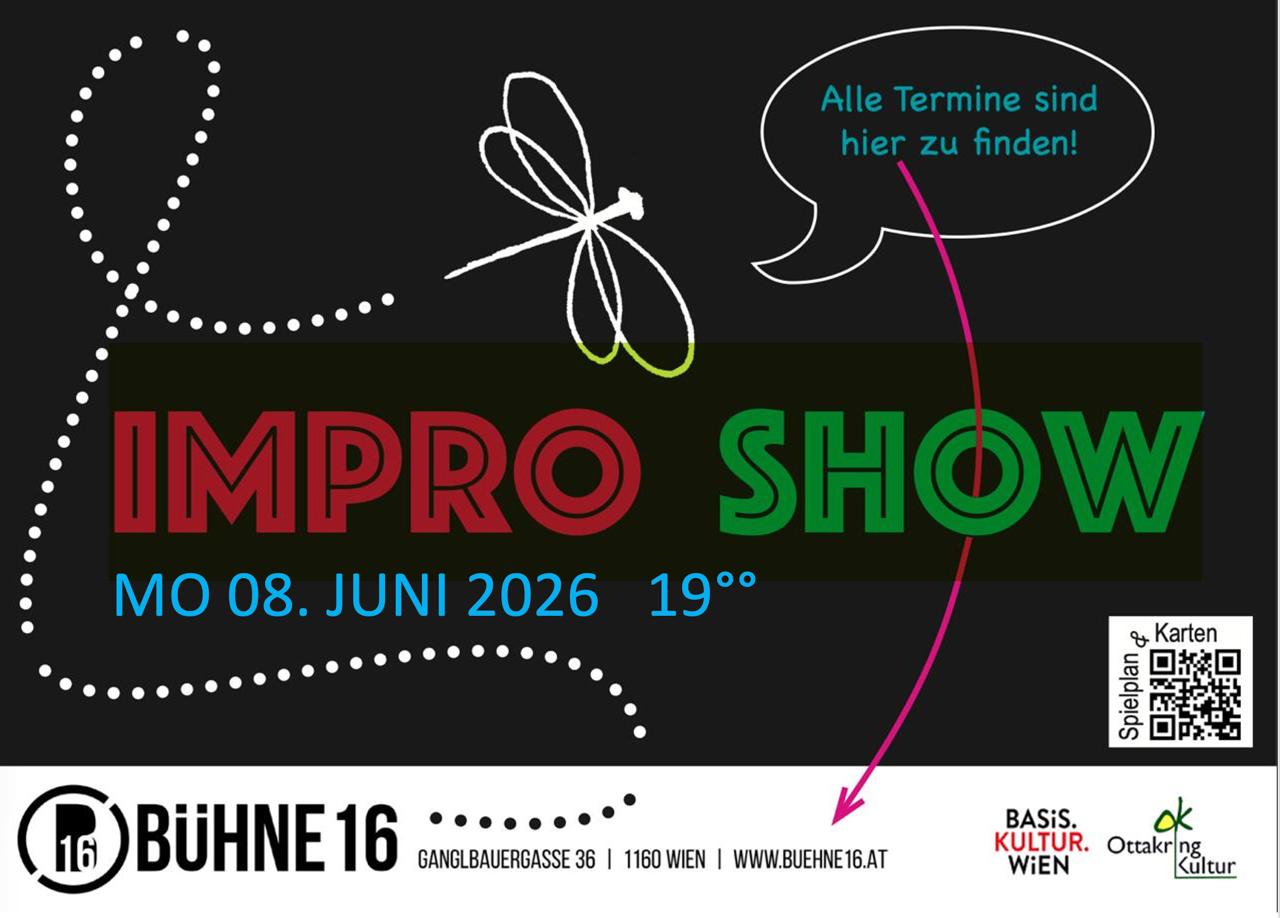 Improvisation Theater Show am 8. June 2026 @ Bühne16.