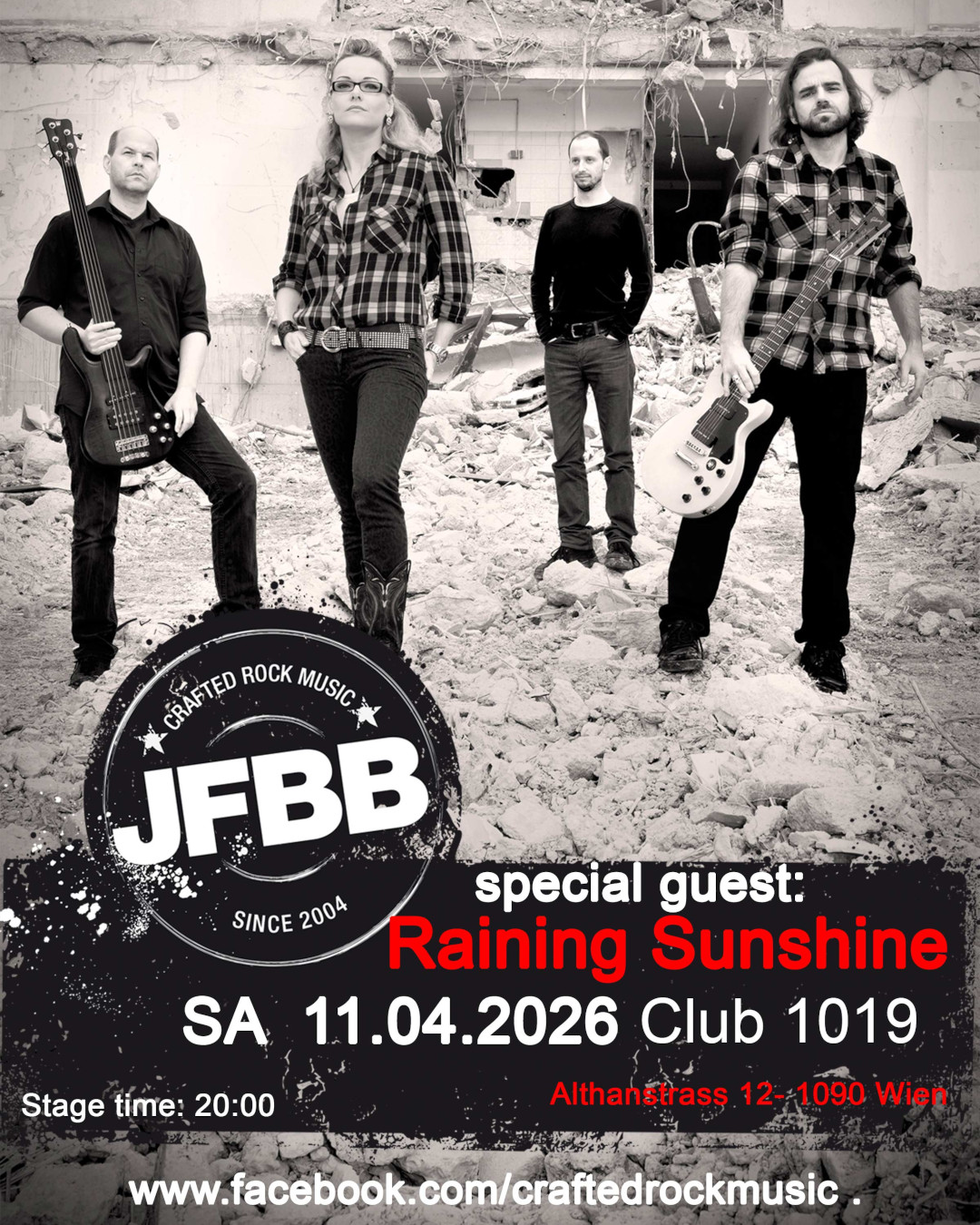 JFBB + Raining Sunshine am 11. April 2026 @ Club 1019.