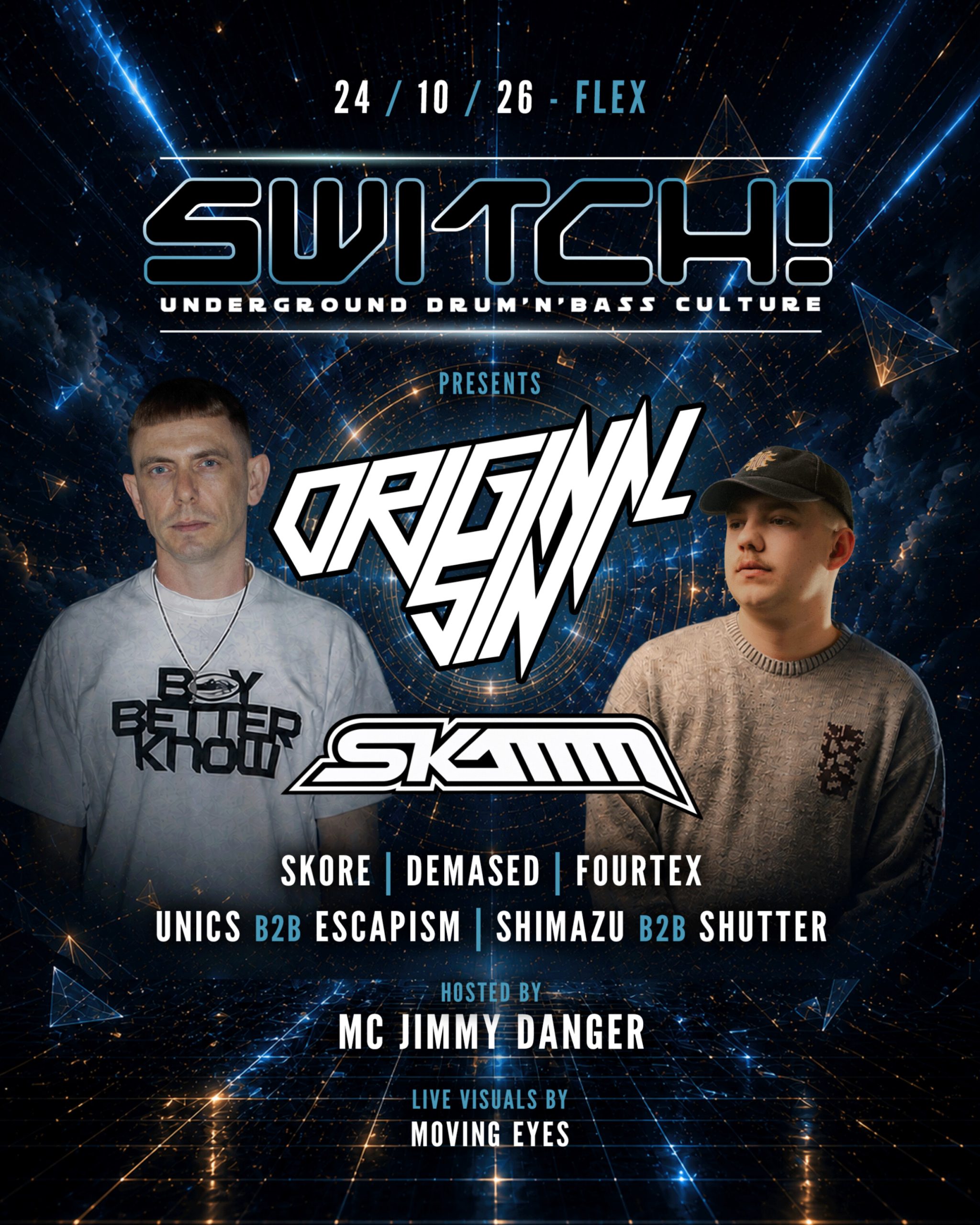 Switch! presents Original Sin & Skamm am 24. October 2026 @ Flex.