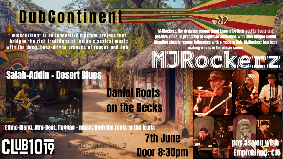 DubContinent + MJRockerz am 7. June 2025 @ Club 1019.