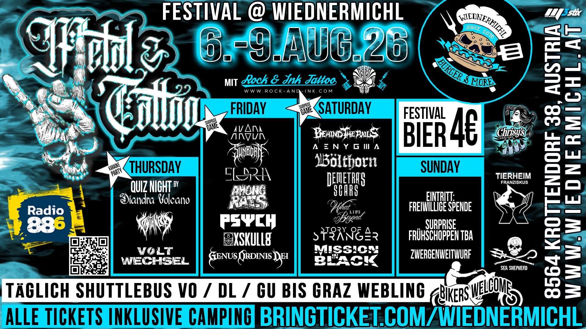 Metal & Tattoo Festival #8 am 6. August 2026 @ Wiednermichl.