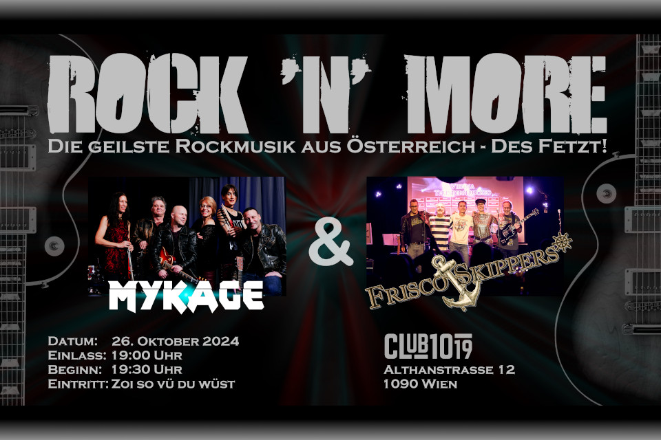 Mykage + Frisco Skippers am 26. October 2024 @ Club 1019. Mykage + Frisco Skippers am 26. October 2024 @ Club 1019.