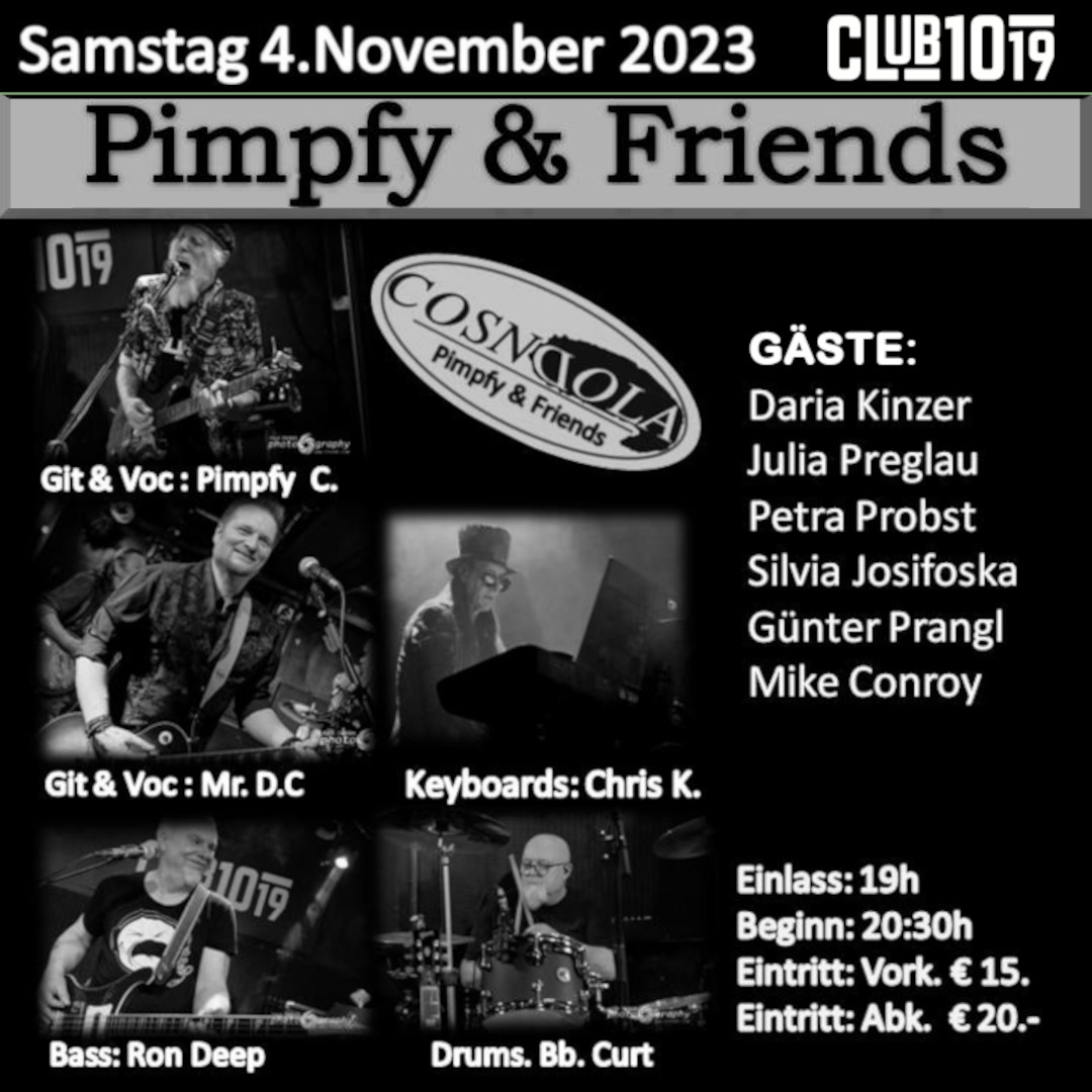 Pimpfy & Friends am 4. November 2023 @ Club 1019.