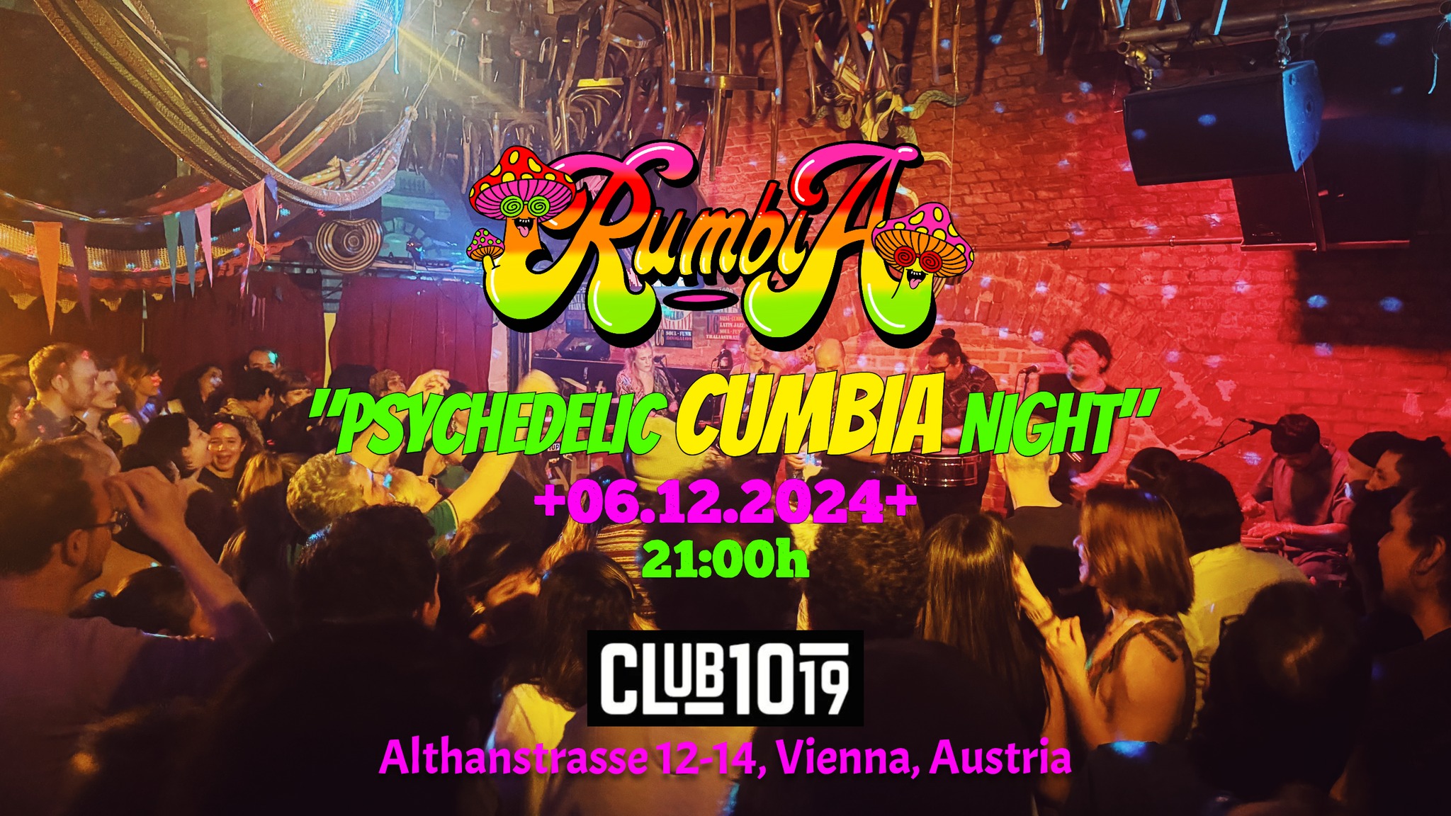 Psychedelic Cumbia Night with RUMBIA am 6. December 2024 @ Club 1019. Psychedelic Cumbia Night with RUMBIA am 6. December 2024 @ Club 1019.