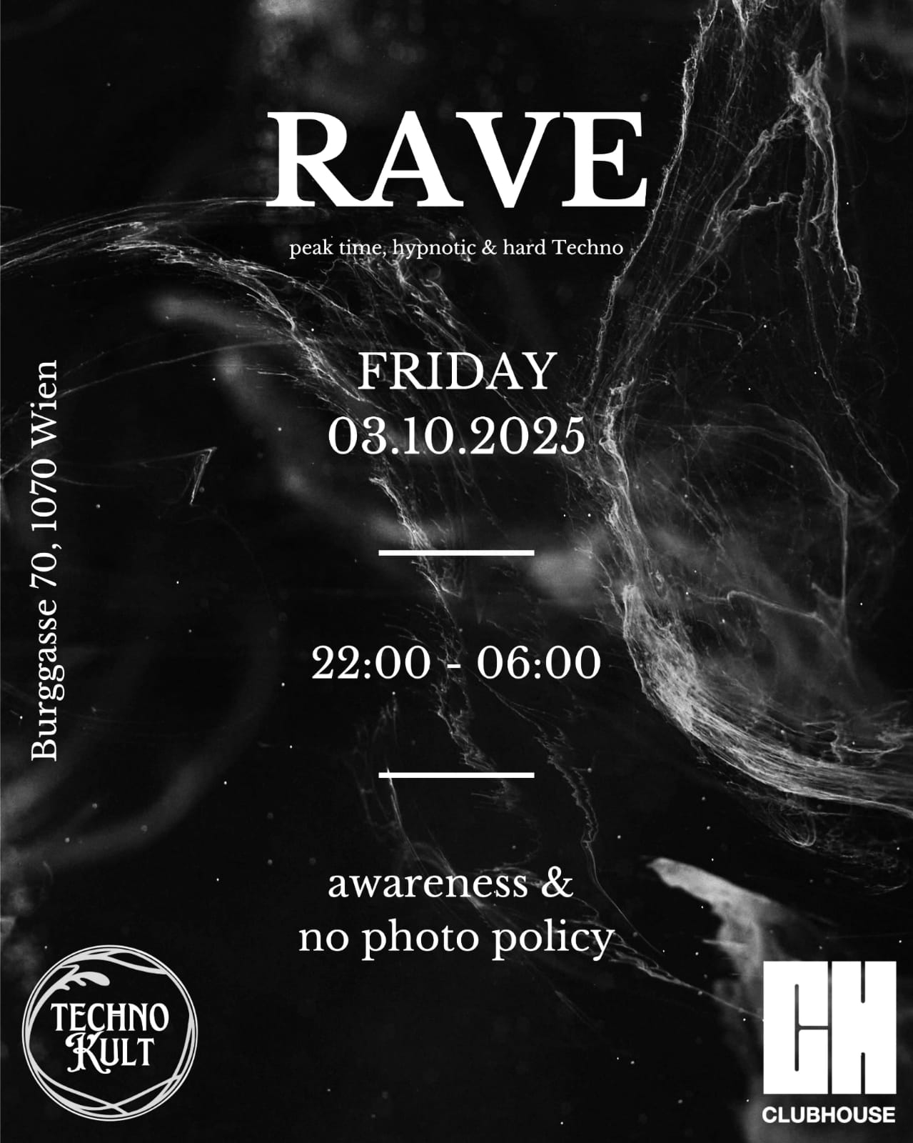 RAVE am 3. October 2025 @ Culture Clubhouse. RAVE am 3. October 2025 @ Culture Clubhouse.