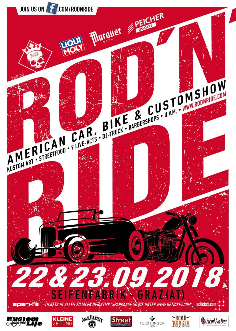 ROD´N´RIDE - Hot Rod, Bike & Customshow am 22. September 2018 @ Seifenfabrik/Fachwerkhalle.