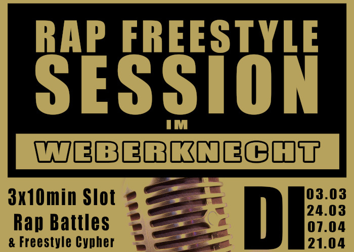 Rap Session im Weberknecht am 3. March 2020 @ Weberknecht. Rap Session im Weberknecht am 3. March 2020 @ Weberknecht.