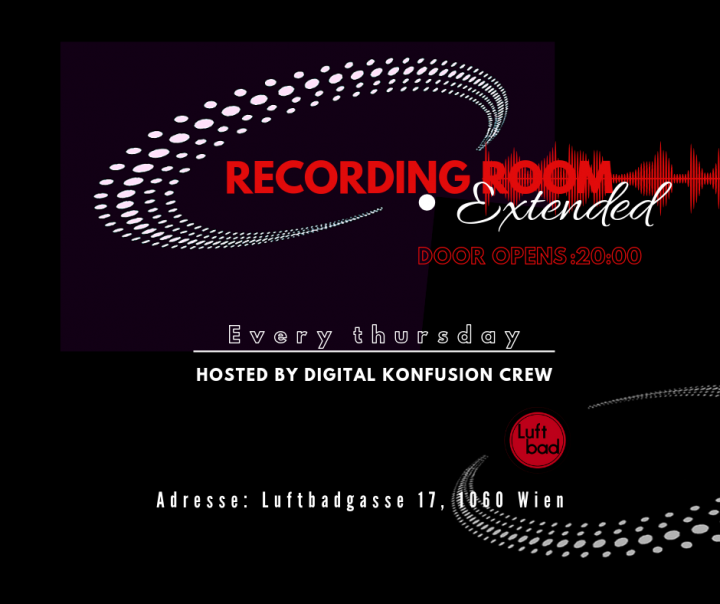 Recording Room Extended am 8. November 2018 @ Luftbad. Recording Room Extended am 8. November 2018 @ Luftbad.