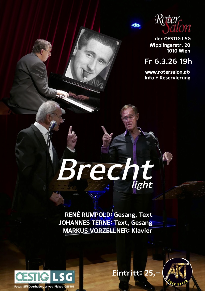 BRECHT light - RUMPOLD, TERNE, VORZELLNER am 6. March 2026 @ Roter Salon der OESTIG LSG.