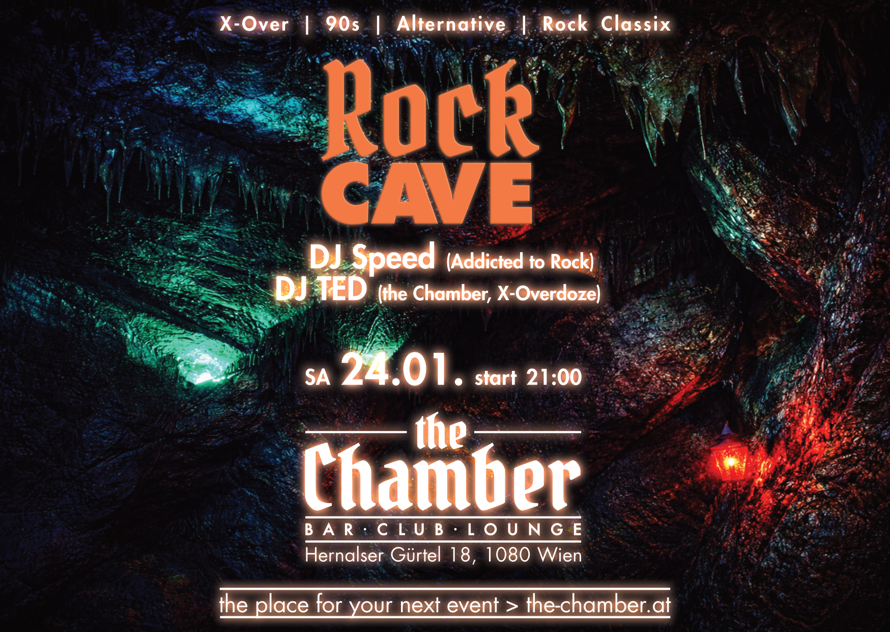 Rock Cave am 24. January 2026 @ the Chamber – Bar | Club | Lounge.