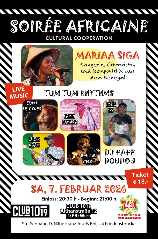 Soirée Africaine: Mariaa Siga (SEN) u.a. am 7. February 2026 @ Club 1019.