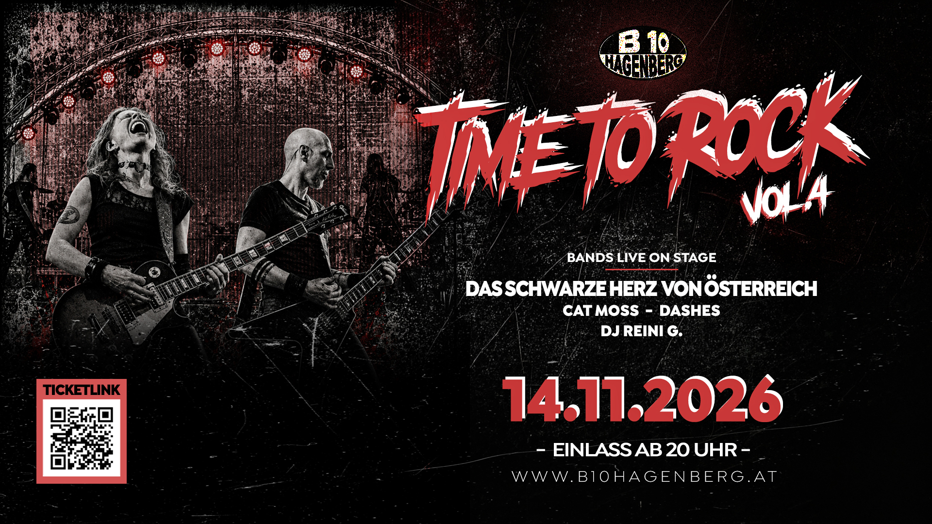 B10 Time to Rock Vol.4 am 14. November 2026 @ B10 Hagenberg.