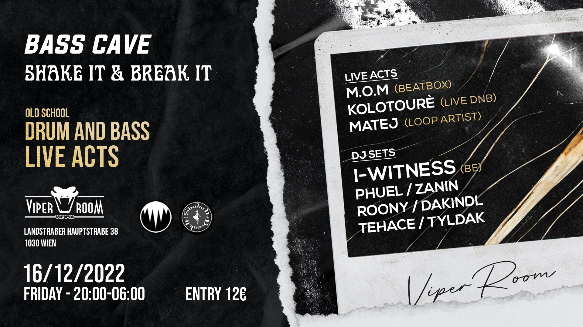 Bass Cave & Shake it and Break it - Live Special am 16. December 2022 @ Viper Room. Bass Cave & Shake it and Break it - Live Special am 16. December 2022 @ Viper Room.