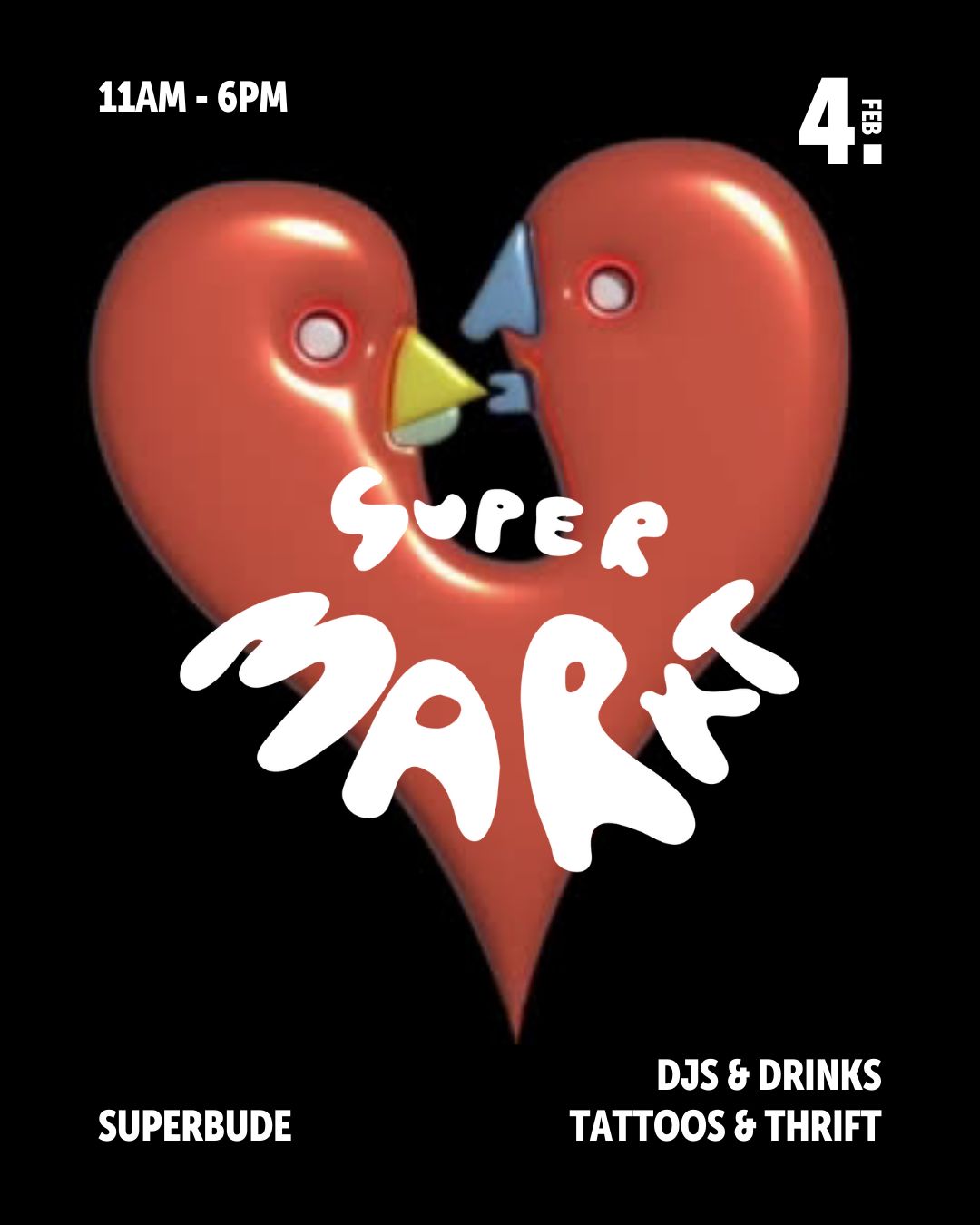 SUPERMARKT am 4. February 2024 @ Superbude. SUPERMARKT am 4. February 2024 @ Superbude.