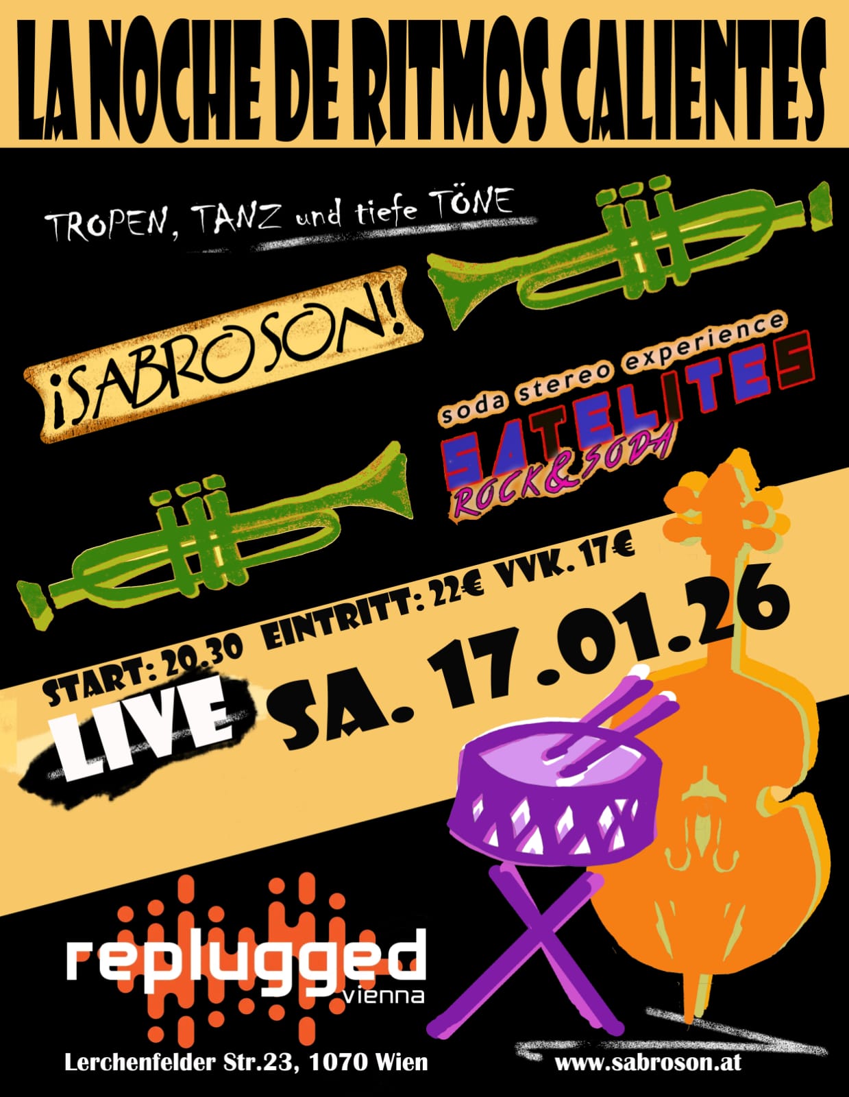 La Noche de Ritmos Calientes am 17. January 2026 @ Replugged.