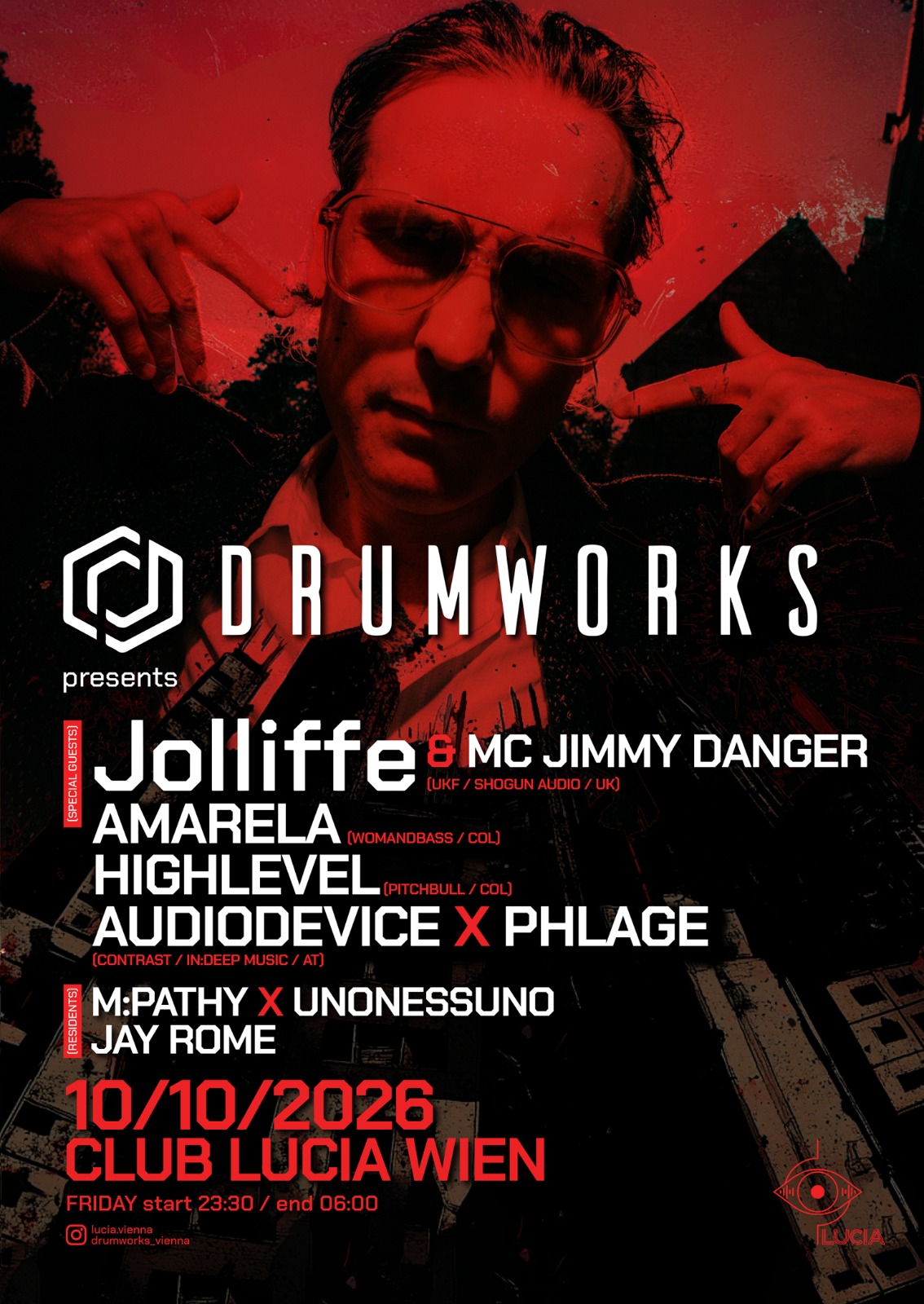 Drumworks presents Jolliffe (UKF / Shogun Audio)) am 10. October 2026 @ Lucia.