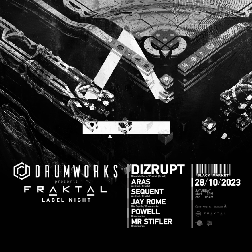 Drumworks presents Fraktal Sound Label Night w/ Dizrupt (Sao Paulo, BR) - 4 Years of Black Market