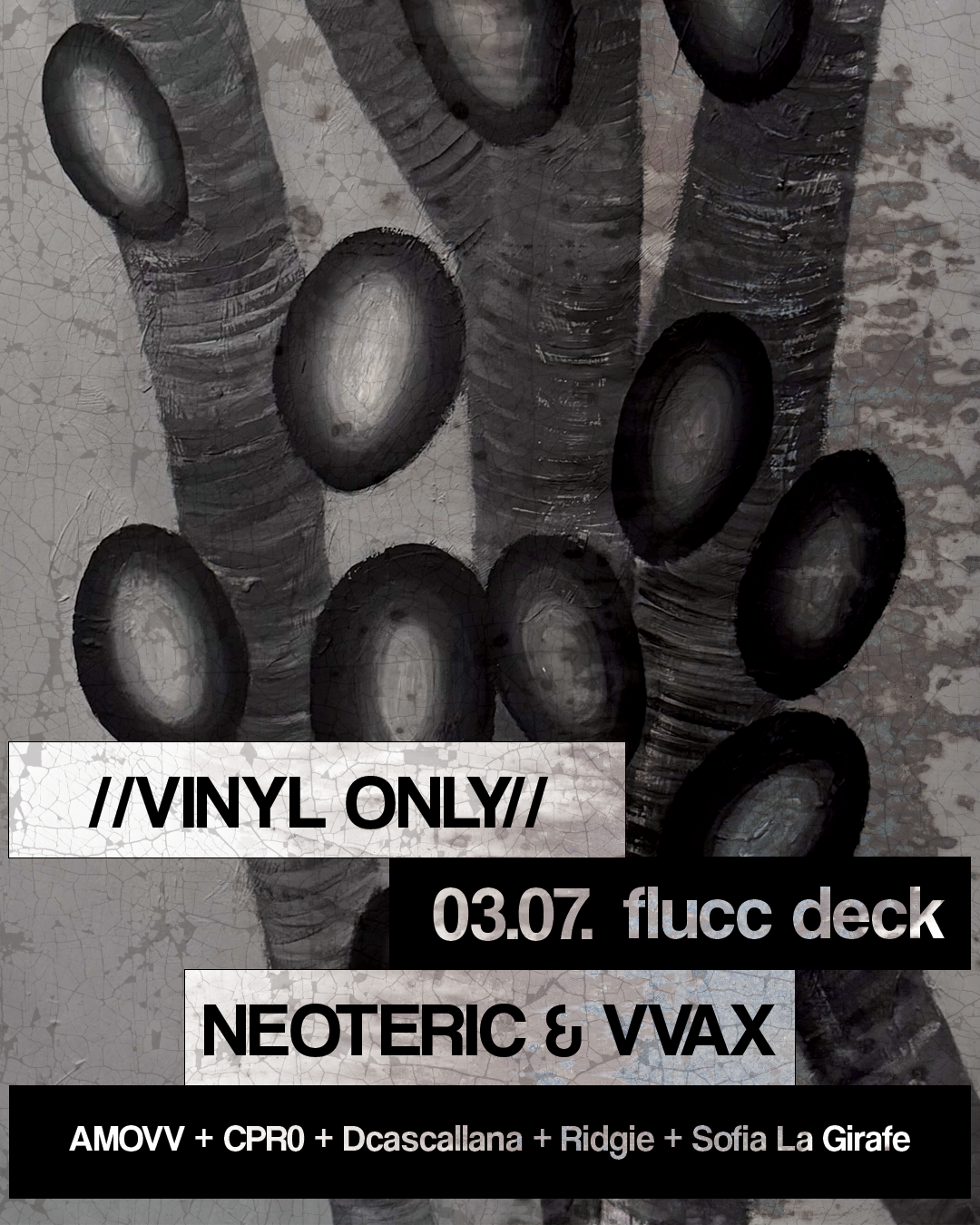 Neoteric x VVAX Vinyl Only Techno am 3. July 2026 @ Flucc.