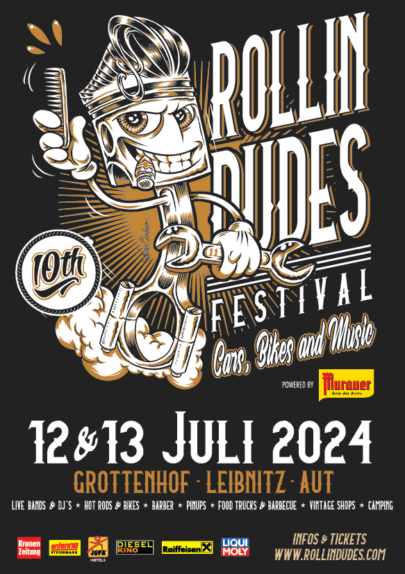 ROLLIN DUDES FESTIVAL - US Cars, Bikes & Rock´n´Roll am 12. July 2024 @ Grottenhof Leibnitz. ROLLIN DUDES FESTIVAL - US Cars, Bikes & Rock´n´Roll am 12. July 2024 @ Grottenhof Leibnitz.