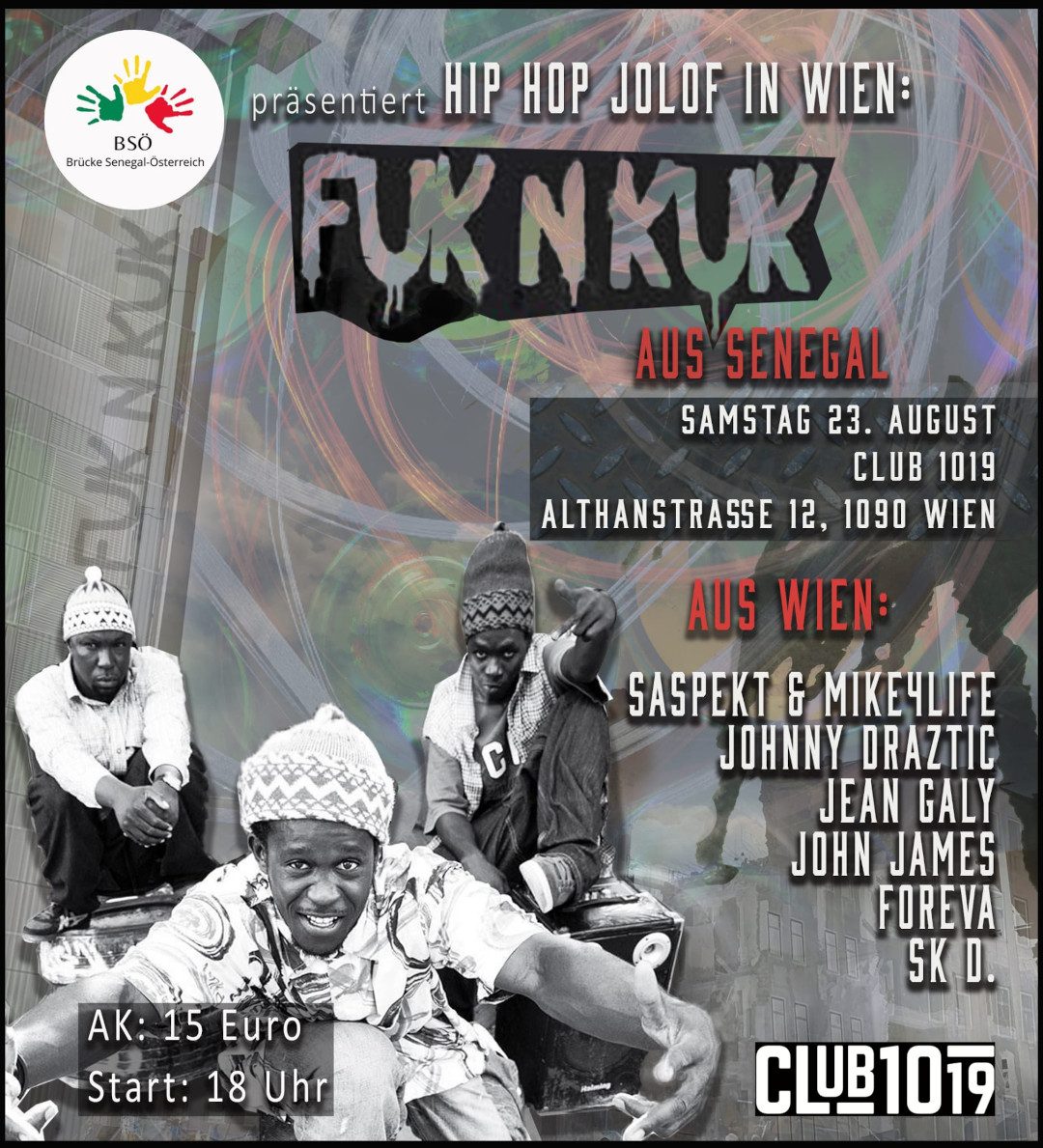 FUK N KUK (Senegal) + local artists am 23. August 2025 @ Club 1019. FUK N KUK (Senegal) + local artists am 23. August 2025 @ Club 1019.