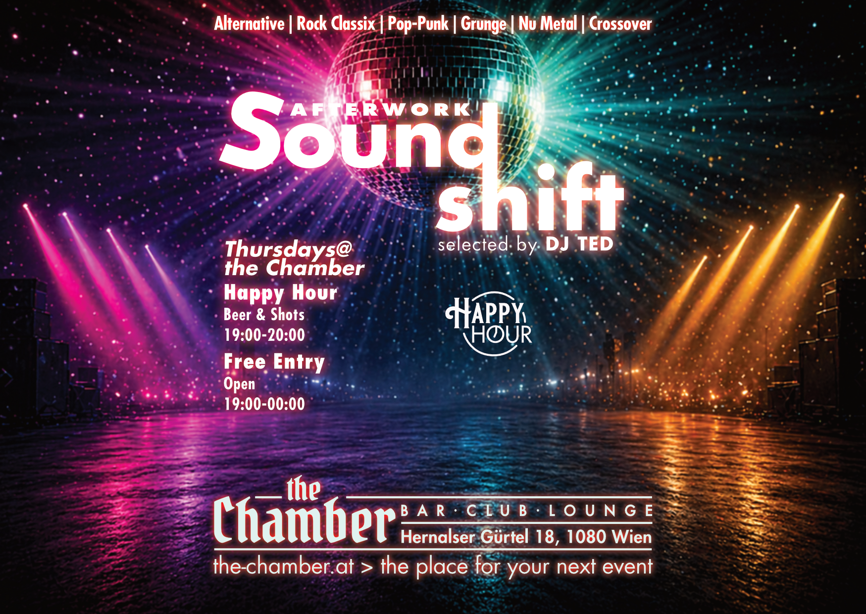 SoundShift - Afterwork X-Over am 7. May 2026 @ the Chamber – Bar | Club | Lounge.