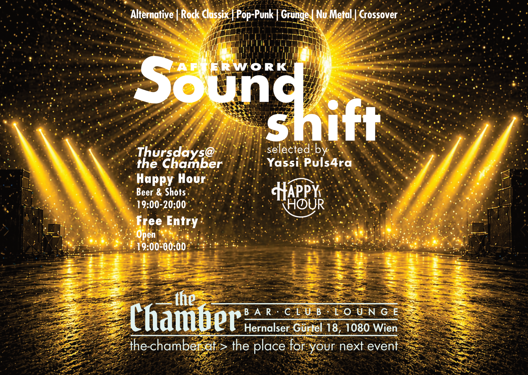 SoundShift - Afterwork X-Over am 28. May 2026 @ the Chamber – Bar | Club | Lounge.
