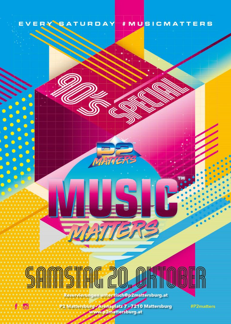 Music Matters - 90's Special // im P2 Mattersburg am 20. October 2018 @ P2 Mattersburg. Music Matters - 90's Special // im P2 Mattersburg am 20. October 2018 @ P2 Mattersburg.