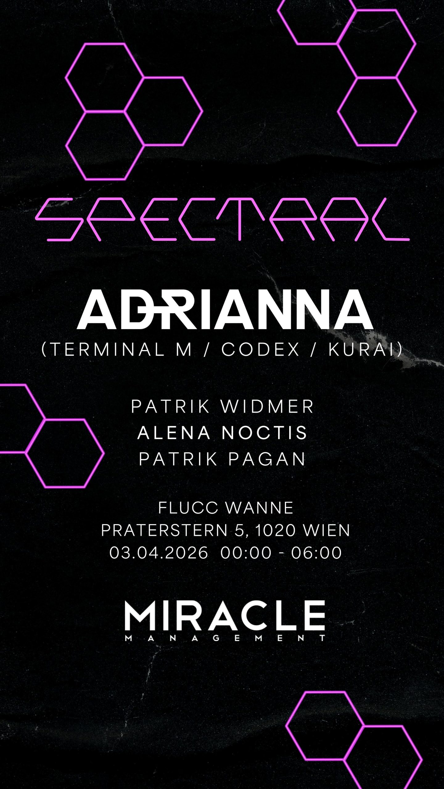 Spectral with ADRIANNA am 3. April 2026 @ Flucc.