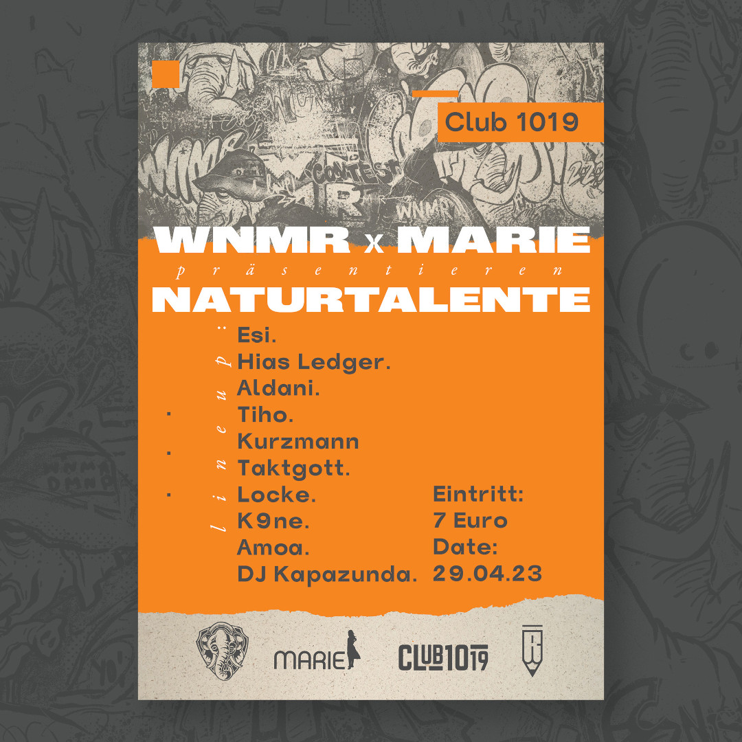 WNMR x MARIE „Naturtalente“ am 29. April 2023 @ 1019 Jazzclub. WNMR x MARIE „Naturtalente“ am 29. April 2023 @ 1019 Jazzclub.