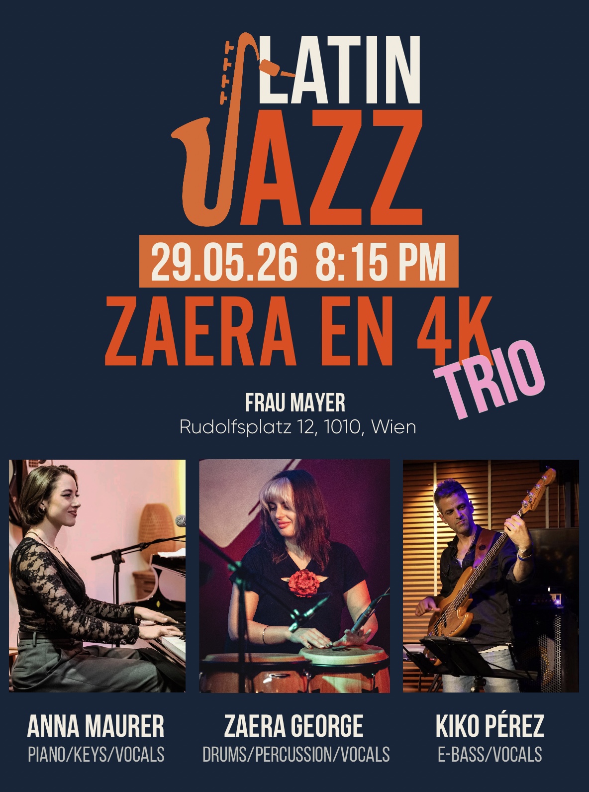 Zaera en 4K TRIO am 29. May 2026 @ Frau Mayer.