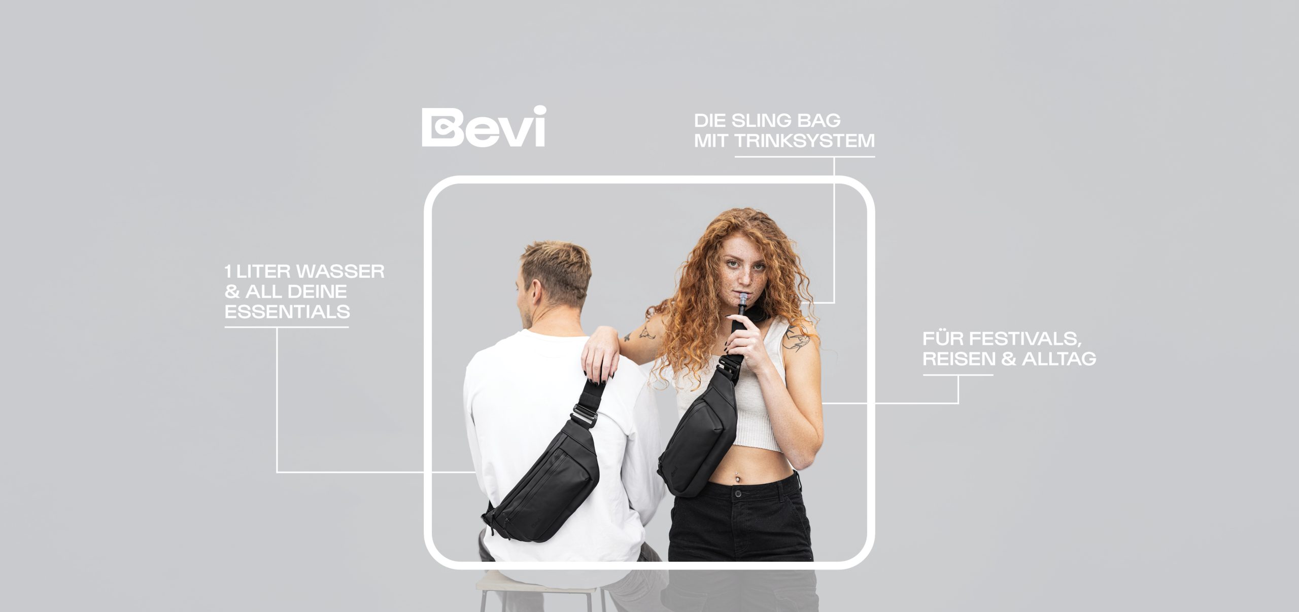 Gewinne 5 x 1 Bevi Bag – die Sling Bag mit Trinksystem!