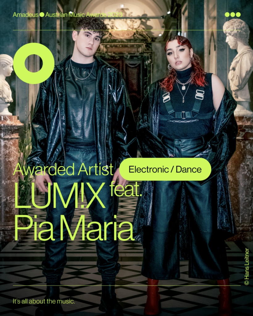 LUM!X und Pia Maria sind die Gewinner der Kategorie ELECTRONIC/DANCE.