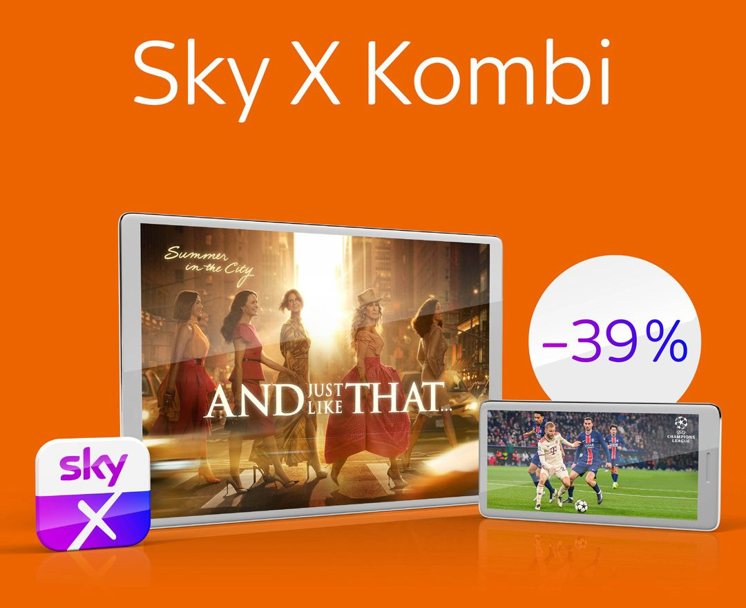 Stream dich glücklich - jetzt bei Sky X bis zu -40 % sparen!
