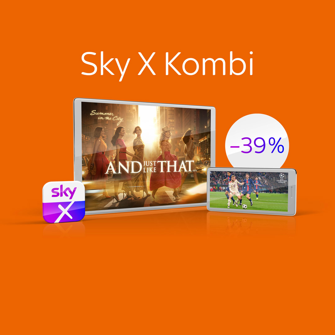 Stream dich glücklich - jetzt bei Sky X bis zu -40 % sparen!
